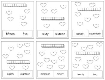 Preview of H896 (GOOGLE): VALENTINES (#9-20 words only)(ten bars|objects) (counting qty)