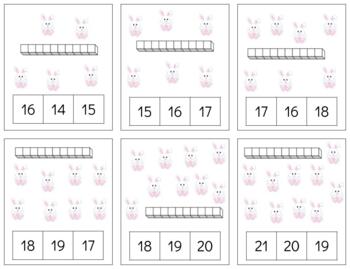 Preview of H937 (GOOGLE): EASTER/BUNNY (#9-20 )(ten bars|objects) (counting quantities)