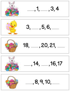 Preview of H940 (GOOGLE): EASTER (#0-30) (missing number, sequence) (writing strips) (4pgs)