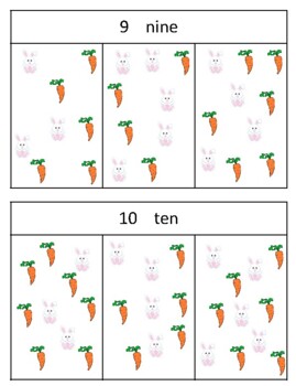 Preview of H953 (PDF): EASTER|BUNNY (#1-10) (# & words) counting quantities