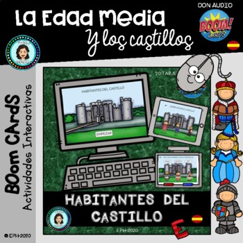 Preview of HABITANTES del CASTILLO - Boom Cards Distance Learning (Spanish)/ CASTLE