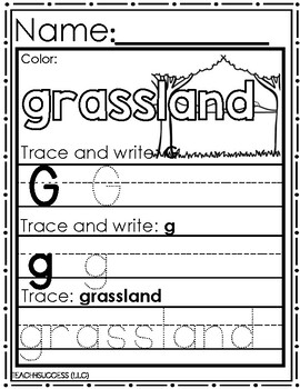 HABITAT| GRASSLAND ANIMALS by Teach4SuccessLLC | TpT