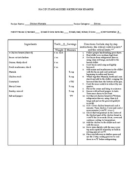 HACCP Reassessment Form