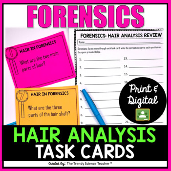 Preview of HAIR ANALYSIS: FORENSICS TASK CARDS (Print & Digital)