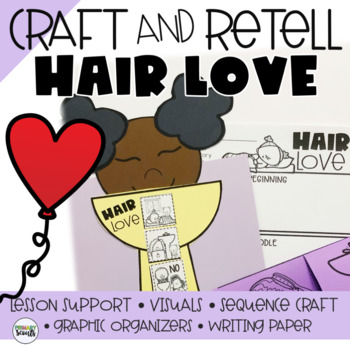 Preview of HAIR LOVE Retell CRAFT | Story Retell  | Black History Month Kindergarten