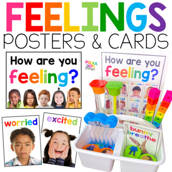 Preview of Feelings Chart & Posters with Real Pictures for Calming Corner
