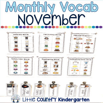 november vocabulary monthly word wall kindergarten