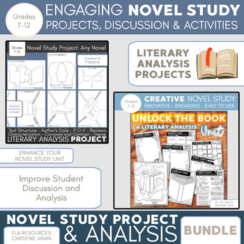 Preview of Book Report BUNDLE: Literary Analysis Novel Study Projects & Worksheets