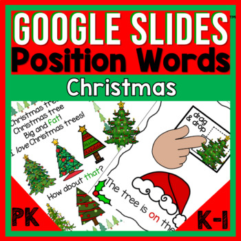 Preview of Digital Positional Words Activities and Rhyming for Google Slides™
