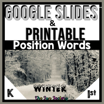Preview of Position Words Activities - Digital AND Printable + FREE BOOM - Winter
