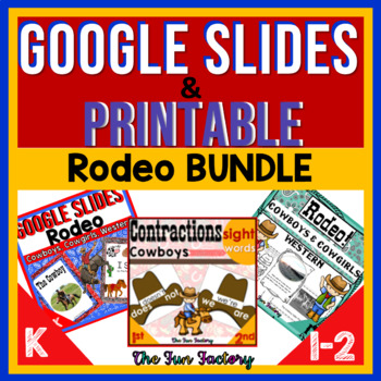 Preview of Rodeo Activities Cowboy Cowgirl | Digital AND Printable | Contractions