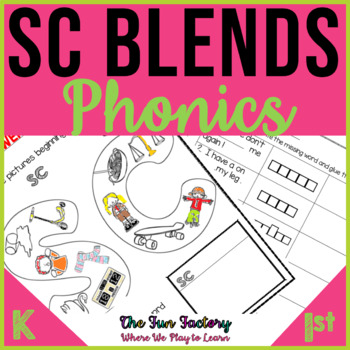 SC Blends | SC Consonant Blend Activities Worksheets Centers and Games
