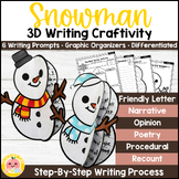 HALF OFF | Snowman Craft | Winter Writing Craftivity Prompts