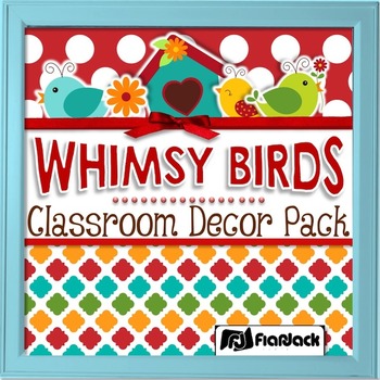 Preview of Editable Whimsy Birds Classroom Decor Bundle