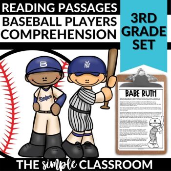 Preview of 3rd Grade Reading Comprehension | Baseball Passages and Questions