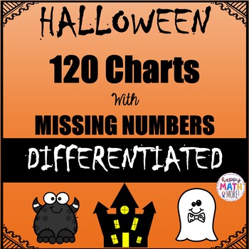 Preview of HALLOWEEN 120 CHART FILL IN THE MISSING NUMBERS DIFFERENTIATED