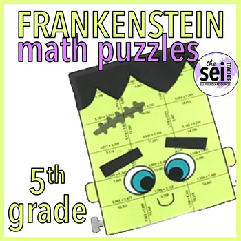 Preview of HALLOWEEN ACTIVITIES - FIFTH GRADE - MATH CENTERS - MATH CRAFT - MATH PUZZLE