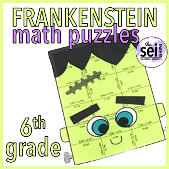 Preview of HALLOWEEN ACTIVITIES - SIXTH GRADE - MATH CRAFT - MATH CENTERS - MATH PUZZLE