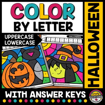 Preview of HALLOWEEN ACTIVITY COLOR BY CODE ALPHABET LETTER WORKSHEET OCTOBER COLORING PAGE