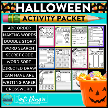 Preview of HALLOWEEN ACTIVITY PACKET word search early finisher activities writing