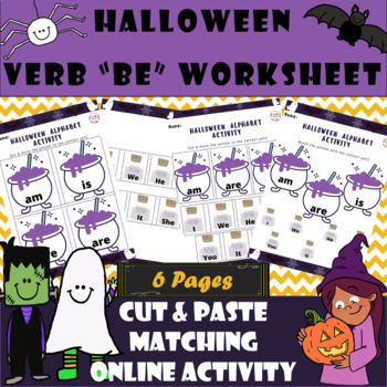 Preview of HALLOWEEN VERB "BE" WORKSHEETS