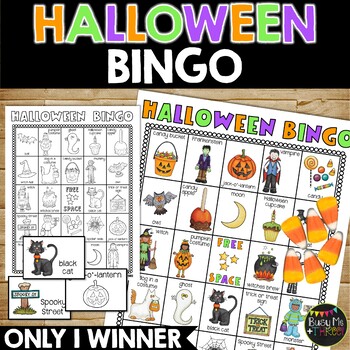 Preview of HALLOWEEN BINGO Game Activity 25 Different Bingo Cards One Winner