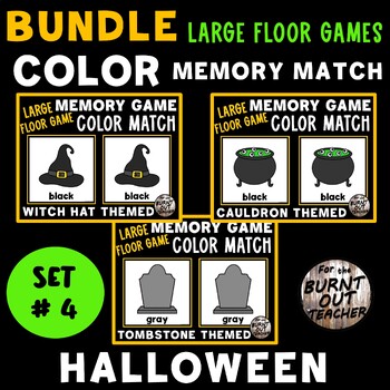 Preview of HALLOWEEN BUNDLE 4 LARGE MEMORY MATCH FLOOR GAME COLOR MATCHING COLORS