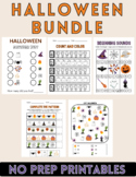 HALLOWEEN BUNDLE | 5 No Prep Halloween Worksheets