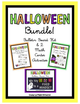 Preview of HALLOWEEN BUNDLE- Bulletin Board Kit & 2 Math Center Activities