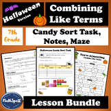 BUNDLE: Combining Like Terms Full Lesson | Task, Notes & M