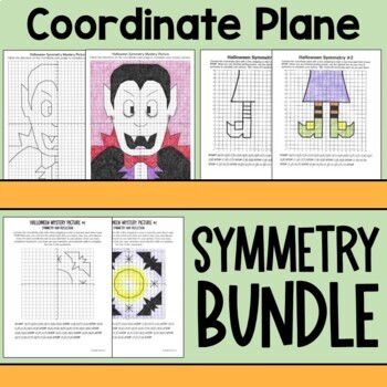 Preview of HALLOWEEN BUNDLE Coordinate Plane Symmetry Graphing Pictures