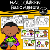 HALLOWEEN Basic Algebra BUNDLE!! Color by Number Worksheets