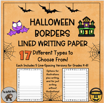 Preview of HALLOWEEN Lined Writing Paper - Primary Writing Paper with Picture Box