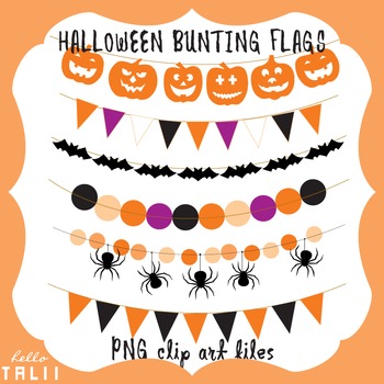 Preview of HALLOWEEN Bunting Flags and Banners CLIP ART