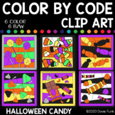 HALLOWEEN CANDY Color by Number or Code Clip Art