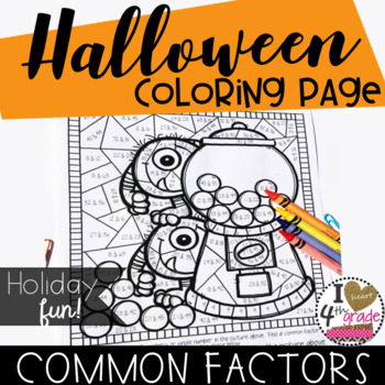 Preview of HALLOWEEN COLORING PAGE  CCSS 4.OA.4 Factor Pairs