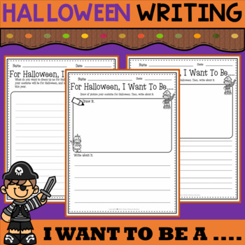 HALLOWEEN COSTUME WRITING PROMPTS for Kindergarten, 1st, 2nd, and 3rd grade