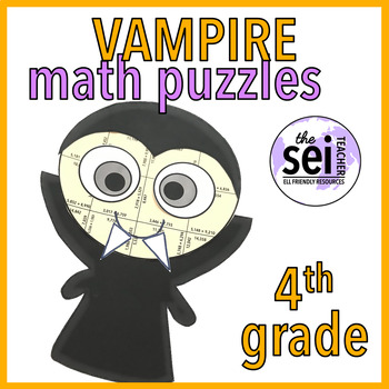 Preview of HALLOWEEN CRAFT - FOURTH GRADE - MATH CENTERS - MATH ACTIVITIES - MATH PUZZLE