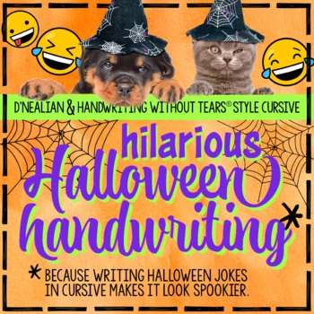 Preview of HALLOWEEN CURSIVE HANDWRITING Joke Book Handwriting Without Tears® style