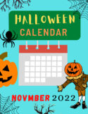 HALLOWEEN Calendar for November 2022