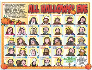 Preview of HALLOWEEN - Catholic All Hallows Eve "Advent" Calendar