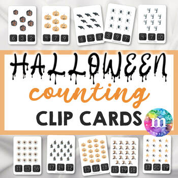 Preview of HALLOWEEN Counting Clip Cards | Math Activity for PreK and Kindergarten