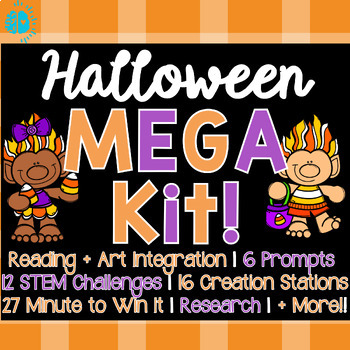 Preview of HALLOWEEN & DAY OF THE DEAD BUNDLE | Read Write STEM Art Games Research Activity
