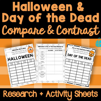 Preview of HALLOWEEN & DAY OF THE DEAD Compare Contrast Research | Dia de los Muertos
