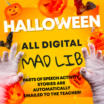 Preview of HALLOWEEN DIGITAL  MAD LIB PARTS OF SPEECH ACTIVITY