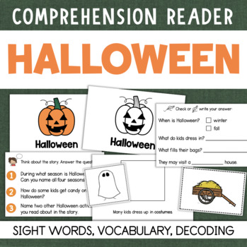 Preview of HALLOWEEN Decodable Readers Books Stories with Comprehension Questions 1st Grade