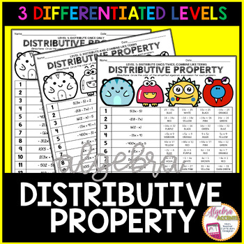 Preview of Distributive Property Math Algebra Coloring Activity