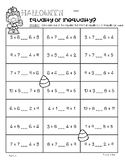 HALLOWEEN Equalities - Equality or Inequality? - Worksheet Pack