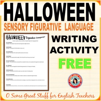 Preview of Halloween Activity for High School ELA Figurative Language Sensory Sentences