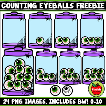Preview of HALLOWEEN FREEBIE!!! Counting Eyeballs Clipart